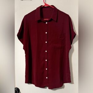 Burgundy Short Sleeve Shirt NWOT